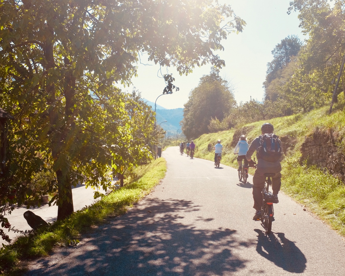 Bike riding in the Wachau Valley of Austria.