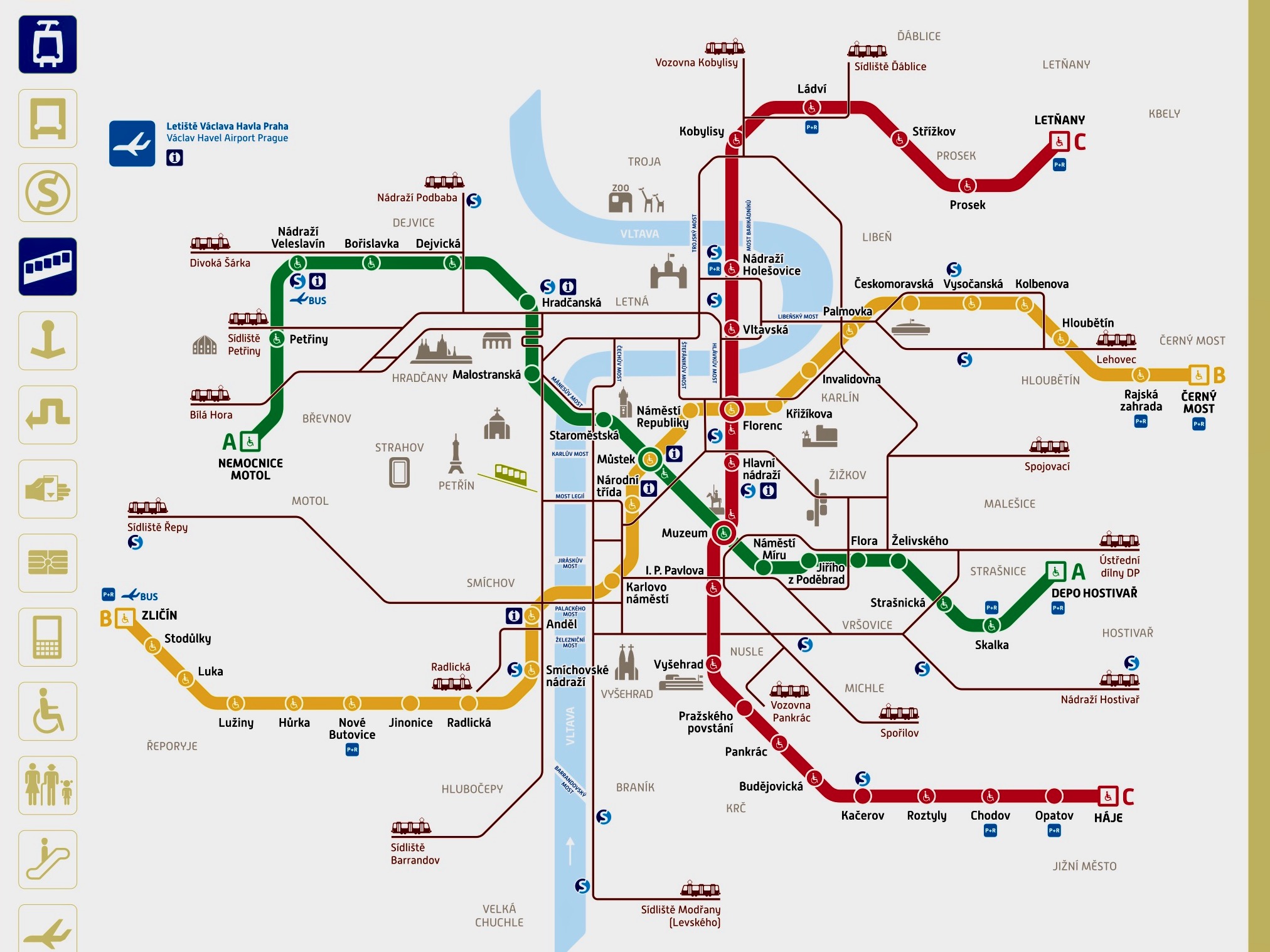 Map prague metro Prague Metro: